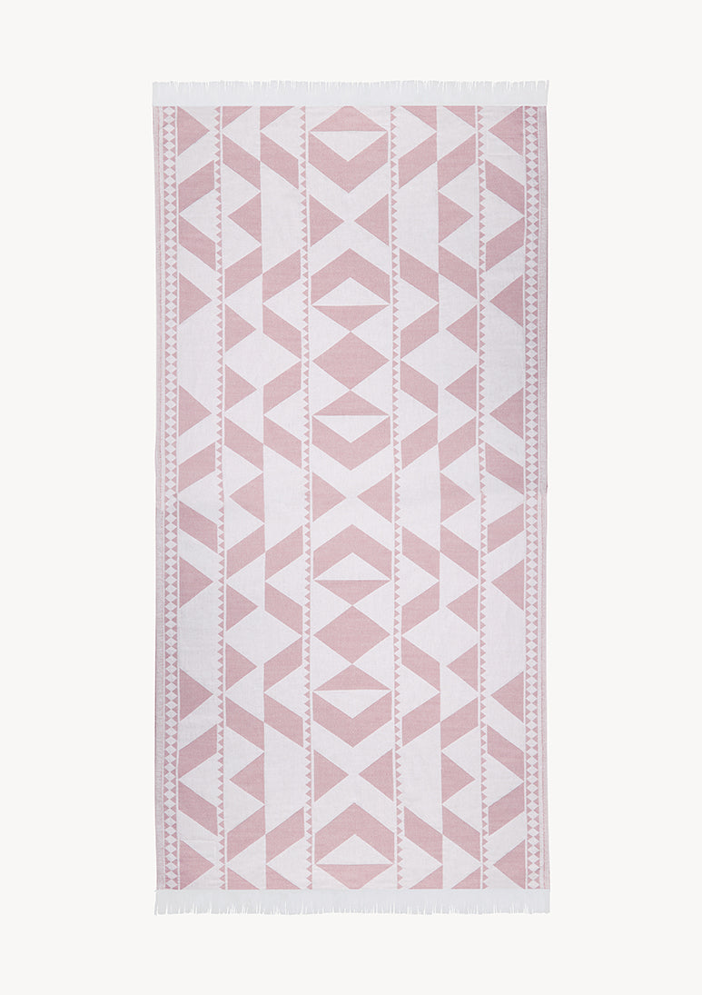Andalucia Jacquard Beach Towel - Dusty Pink